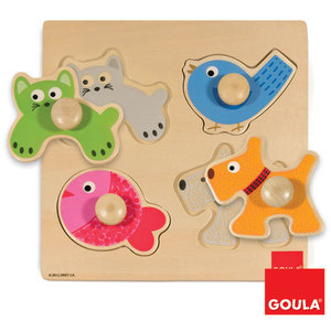 Goula 색감각 꼭지 퍼즐(동물)하바24